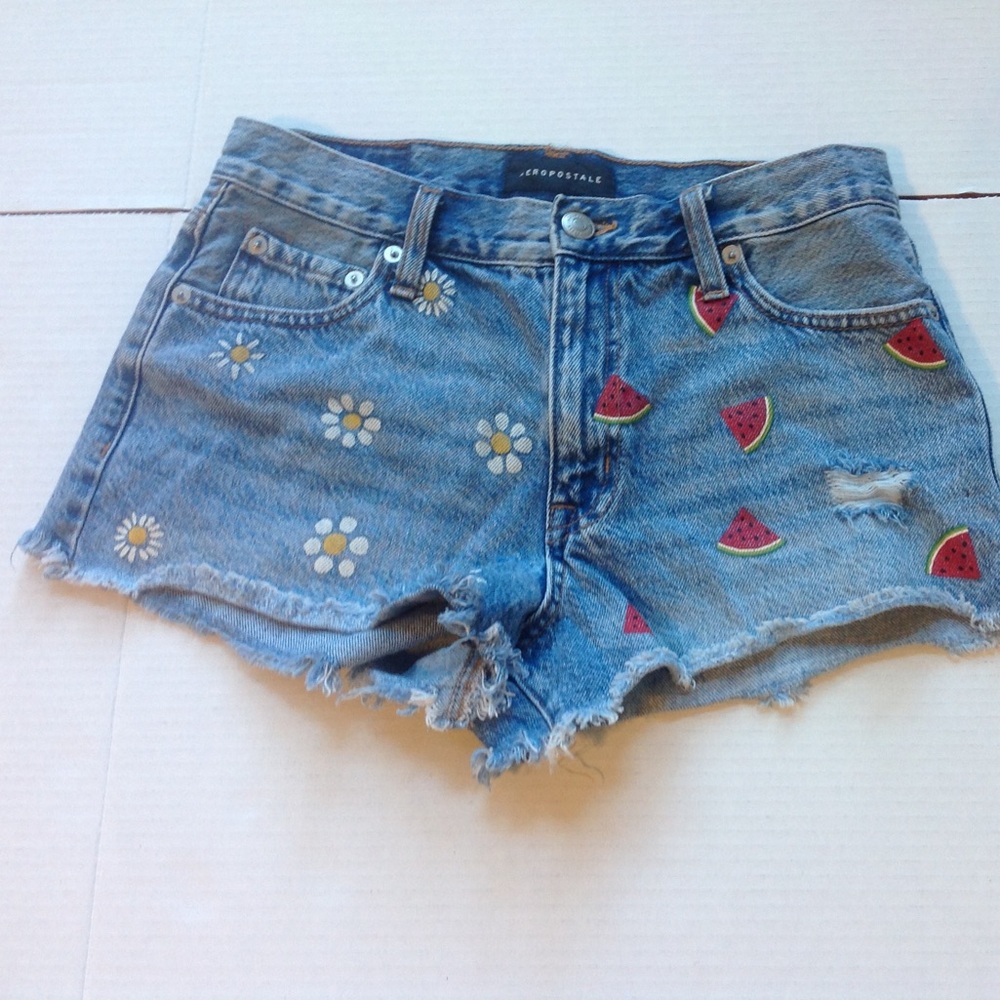 Aeropostale Watermelon Shorts Daisy Denim Jeans